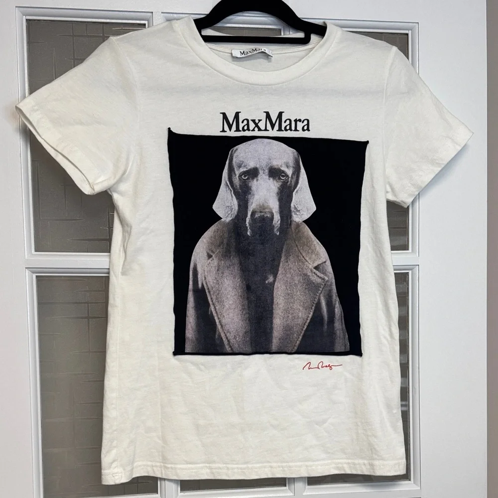 MaxMara white T-Shirt with Dog Print - Picture 5 of 9
